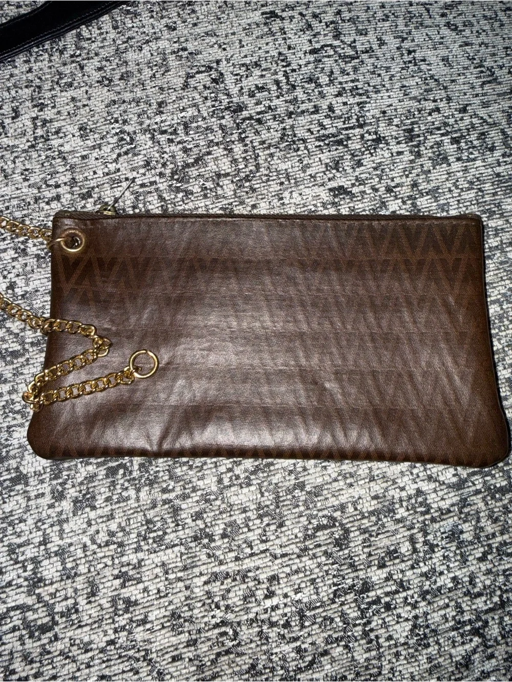 Mario Valentino black leather shoulder bag w/ pouch